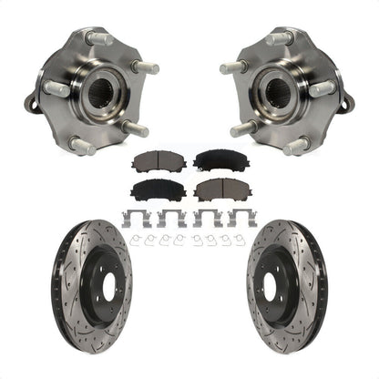 Hub Bearing Assembly Coat Drill Slot Brake Rotor Pads Front Kit For Nissan Rogue