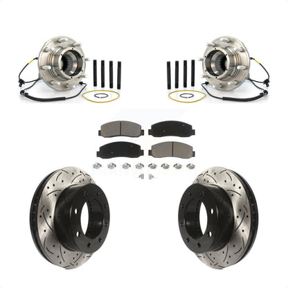 Hub Bearing Coat Drill Slot Brake Rotor Pads Front Kit For Ford F-250 Super Duty