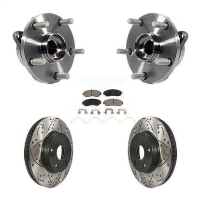 Hub Bearing Drilled Slot Brake Rotor Pads Front Kit For 16-19 Subaru Legacy 2.5L