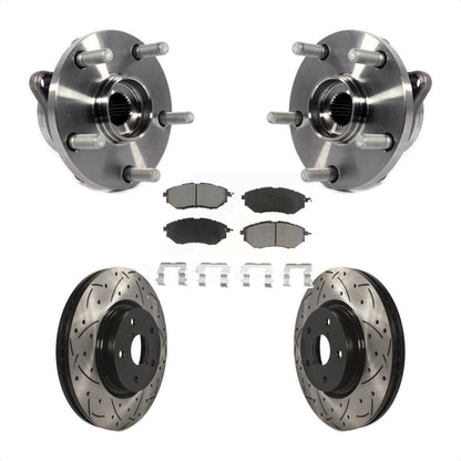 Hub Bearing Drilled Slot Brake Rotor Pad Front Kit For Subaru Outback WRX Legacy