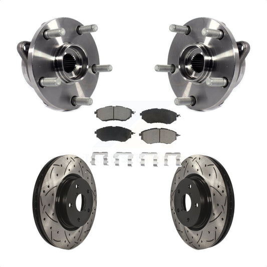 Hub Bearing Drilled Slot Brake Rotor Pad Front Kit For Subaru Outback WRX Legacy