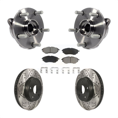 Hub Bearing Drilled Slot Brake Rotor & Pad Front Kit For 2015 Subaru Legacy 2.5L