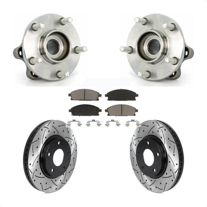 Hub Bearing Coat Drill Slot Brake Rotor Pad Front Kit For 2004-2009 Nissan Quest