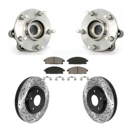 Hub Bearing Coat Drill Slot Brake Rotor Pad Front Kit For 2004-2009 Nissan Quest