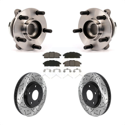 Hub Bearing Coat Drill Slot Brake Rotor Pad Front Kit For 2011-2017 Nissan Quest