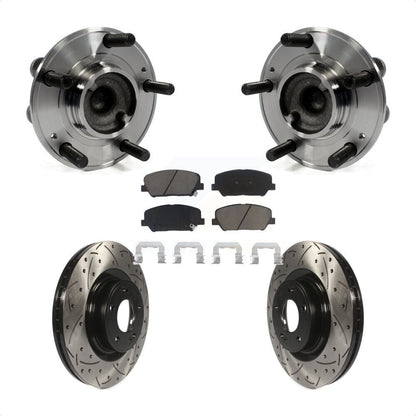 Hub Bearing Coat Drill Slot Brake Rotor Pads Front Kit For Hyundai Genesis Coupe
