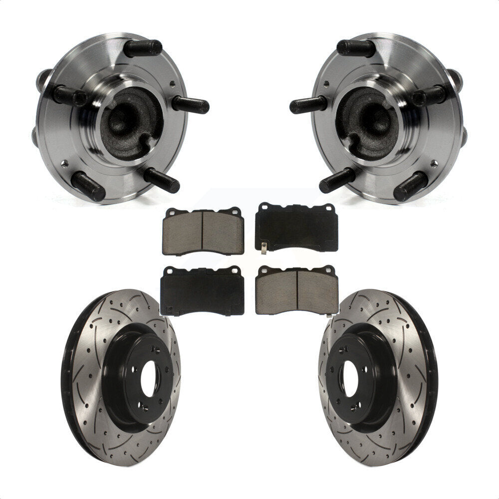 Hub Bearing Coat Drill Slot Brake Rotor Pads Front Kit For Hyundai Genesis Coupe