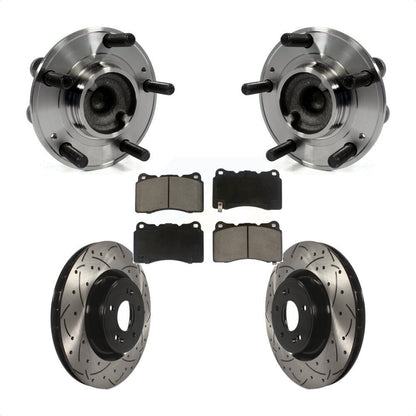 Hub Bearing Coat Drill Slot Brake Rotor Pads Front Kit For Hyundai Genesis Coupe