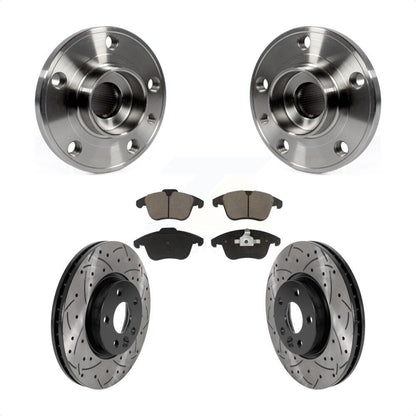Hub Bearing Drill Slot Brake Rotor Pads Front Kit For Volvo XC70 S60 V60 S80 V70