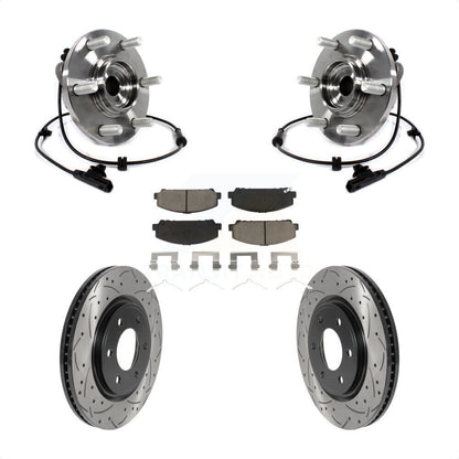 Hub Bearing Drill Slot Brake Rotor Pad Front Kit For INFINITI QX80 Nissan Armada