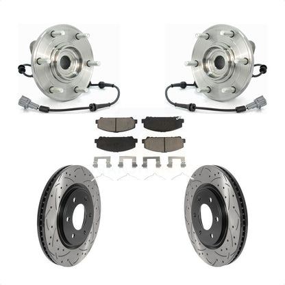 Hub Bearing Drilled Slot Brake Rotor Pads Front Kit For Nissan TITAN Armada QX56