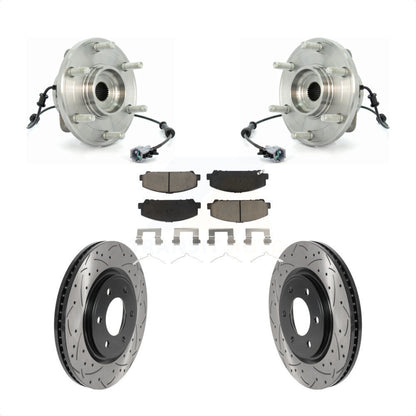 Hub Bearing Drill Slot Brake Rotor Pad Front Kit For 07 INFINITI QX56 From 04