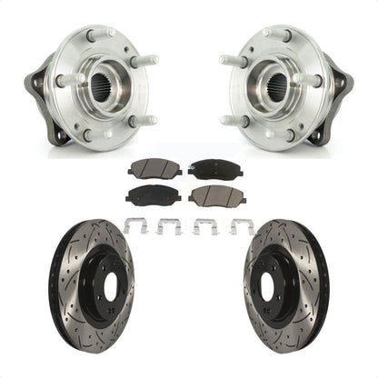 Hub Bearing Drilled Slot Brake Rotor Pads Front Kit For Hyundai Santa Fe XL 3.3L