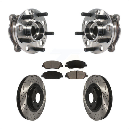 Hub Bearing Coated Drill Slot Brake Rotor Pads Front Kit For Hyundai Santa Fe XL