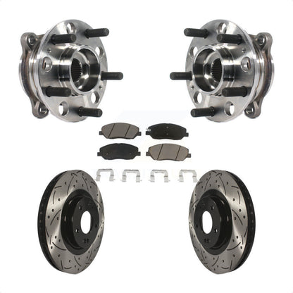 Hub Bearing Drilled Slot Brake Rotor Pads Front Kit For Hyundai Santa Fe XL 3.3L