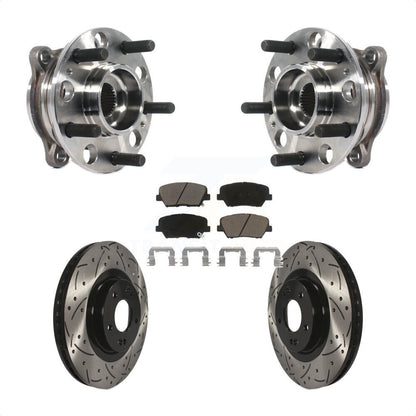 Hub Bearing Drilled Slot Brake Rotor Pad Front Kit For Kia Sorento Hyundai Santa