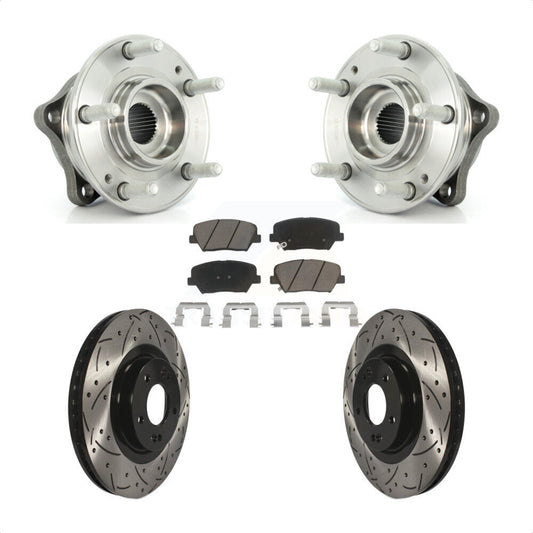 Hub Bearing Drill Slot Brake Rotor Pads Front Kit For Hyundai Santa Fe Sport Kia