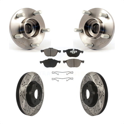 Hub Bearing Coat Drill Slot Brake Rotor Pads Front Kit For Volvo S40 C30 V50 C70