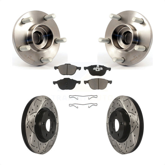 Hub Bearing Coat Drill Slot Brake Rotor Pads Front Kit For Volvo S40 C30 V50 C70