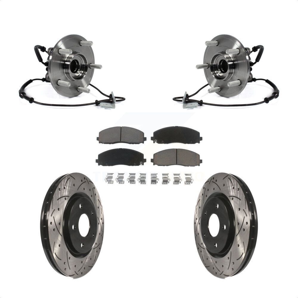 Bearing Drill Slot Brake Rotor Pads Front Kit For Dodge Grand Caravan Chrysler &