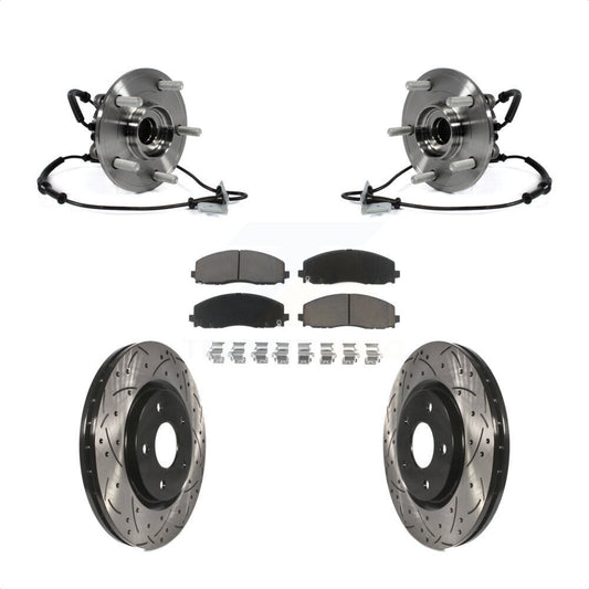 Bearing Drill Slot Brake Rotor Pads Front Kit For Dodge Grand Caravan Chrysler &