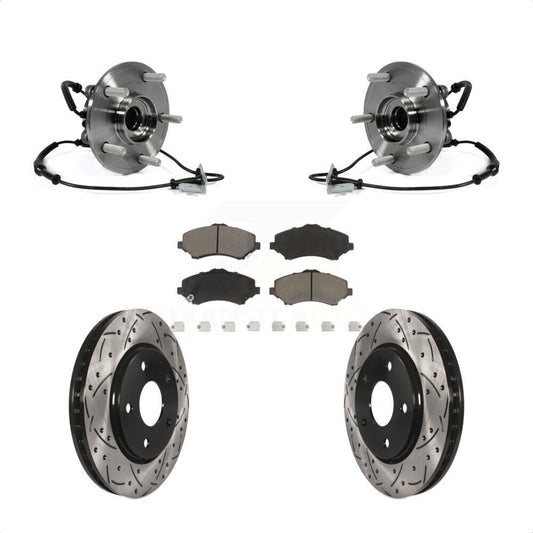 Bearing Drill Slot Brake Rotor Pads Front Kit For Dodge Grand Caravan Chrysler &