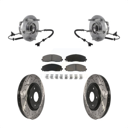 Hub Bearing Drilled Slot Brake Rotor & Pad Front Kit For Chrysler Pacifica Grand