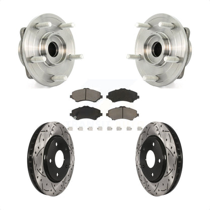 Hub Bearing Assembly Coat Drill Slot Brake Rotor Pad Front Kit For Dodge Journey
