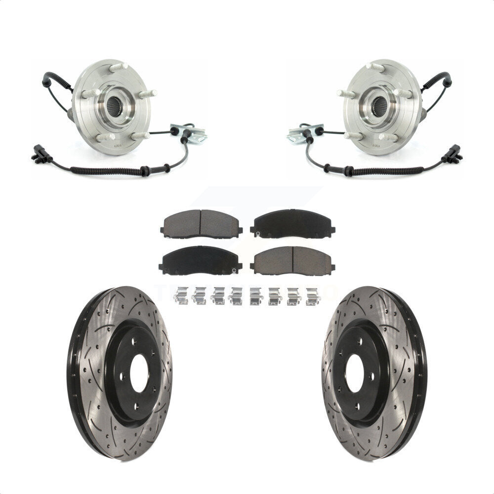 Hub Bearing Assembly Drill Slot Brake Rotor Pads Front Kit For Volkswagen Routan