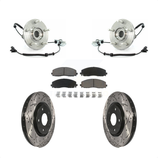 Hub Bearing Assembly Drill Slot Brake Rotor Pads Front Kit For Volkswagen Routan