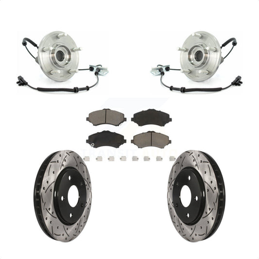 Bearing Drill Slot Brake Rotor Pads Front Kit For Dodge Grand Caravan Chrysler &
