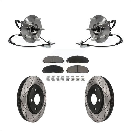 Bearing Assembly Drilled Slot Brake Rotor Pads Front Kit For Dodge Grand Caravan