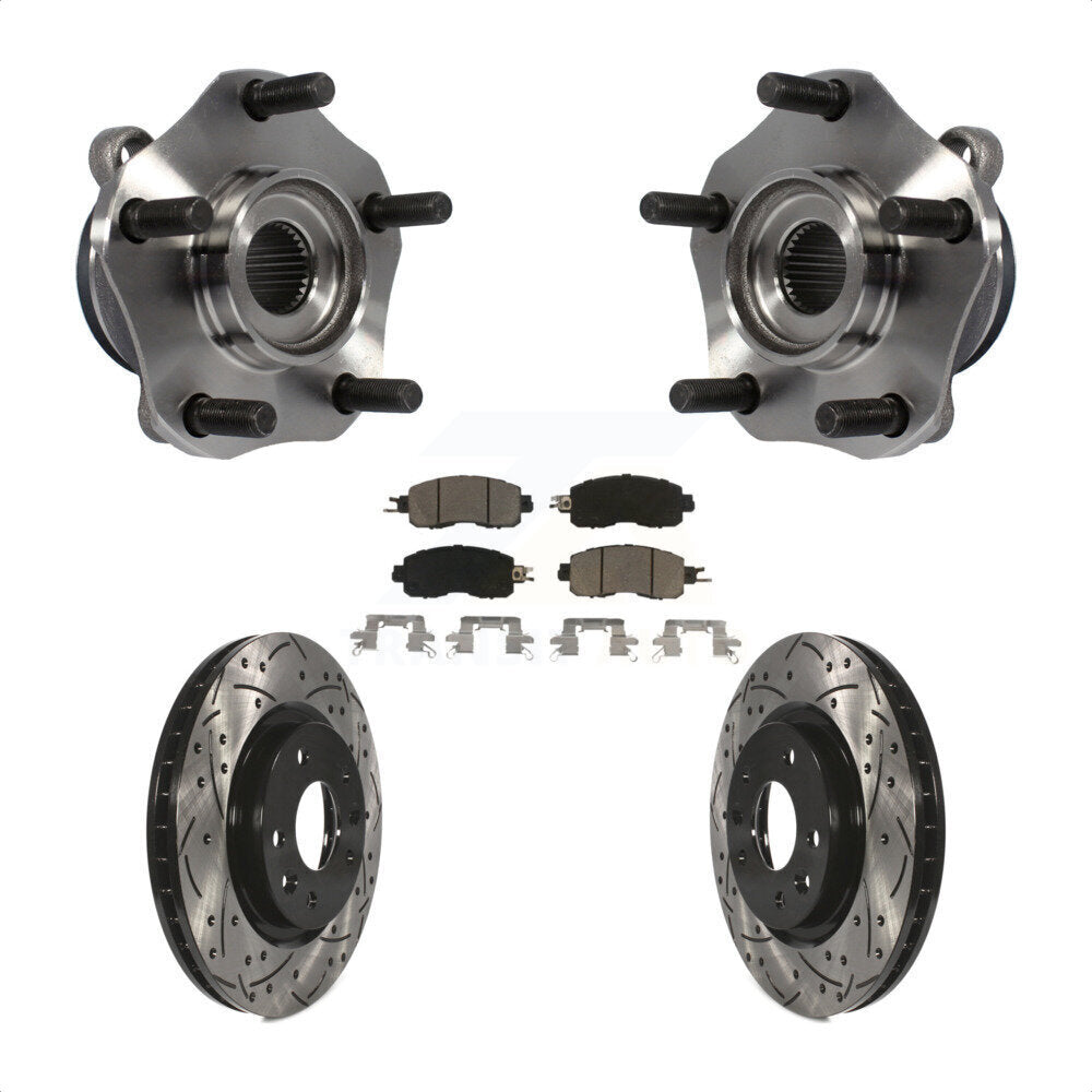 Hub Bearing Assembly Coated Drill Slot Brake Rotor Pad Front Kit For Nissan LEAF