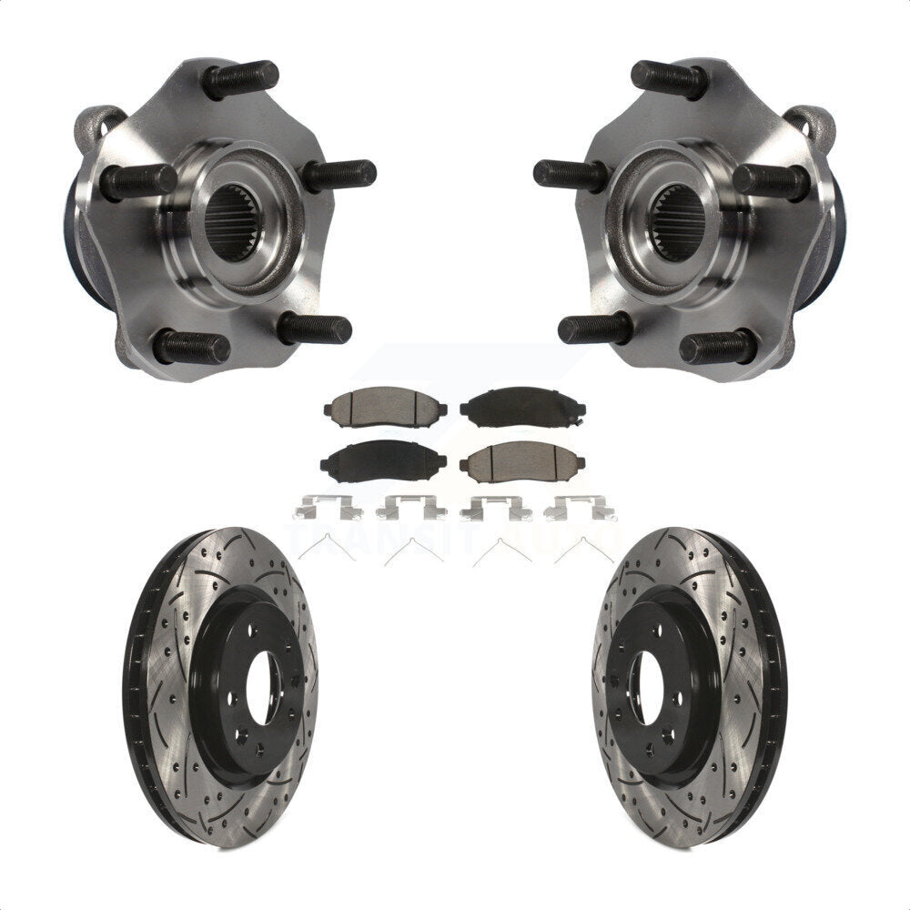Hub Bearing Assembly Coated Drill Slot Brake Rotor Pad Front Kit For Nissan LEAF