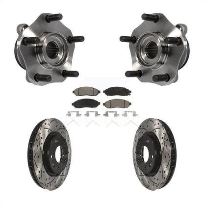 Hub Bearing Assembly Coated Drill Slot Brake Rotor Pad Front Kit For Nissan LEAF