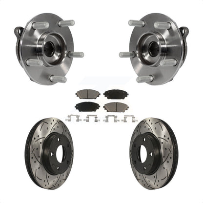 Hub Bearing Assembly Drill Slot Brake Rotor Pad Front Kit For Mazda 3 CX-3 Sport