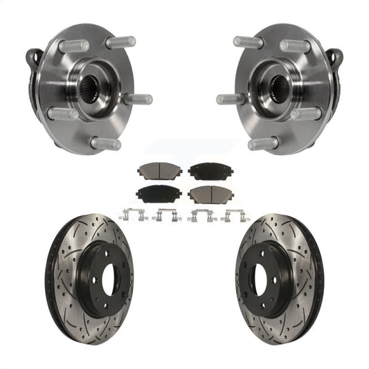 Hub Bearing Assembly Drill Slot Brake Rotor Pad Front Kit For Mazda 3 CX-3 Sport