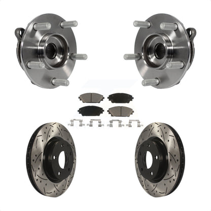 Hub Bearing Assembly Drill Slot Brake Rotor Pad Front Kit For Mazda 3 CX-3 Sport