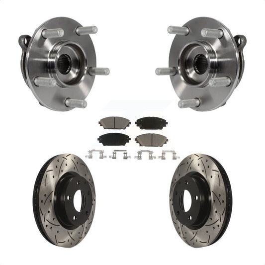 Hub Bearing Assembly Drill Slot Brake Rotor Pad Front Kit For Mazda 3 CX-3 Sport