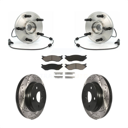 Hub Bearing Drilled Slot Brake Rotor & Pad Front Kit For 2004-2005 Dodge Durango
