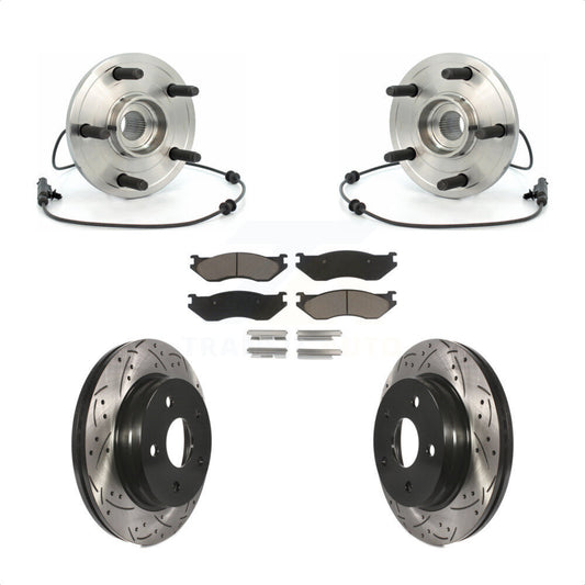 Hub Bearing Drilled Slot Brake Rotor & Pad Front Kit For 2004-2005 Dodge Durango