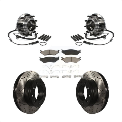 Hub Bearing Drill Slot Brake Rotor Pad Front Kit For Ford F-550 Super Duty 4 X