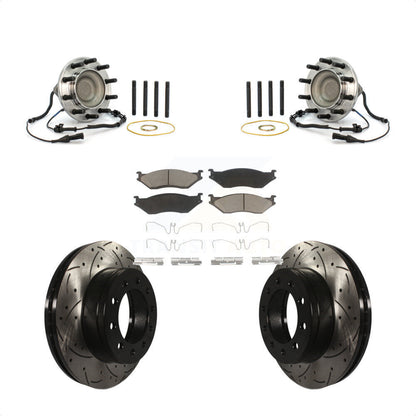 Hub Bearing Drill Slot Brake Rotor Pad Front Kit For Ford F-550 Super Duty F-450