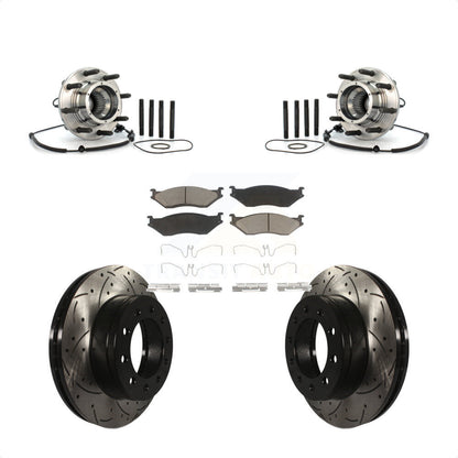 Hub Bearing Drill Slot Brake Rotor Pad Front Kit For Ford F-550 Super Duty 4 X
