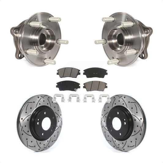 Hub Bearing Drill Slot Brake Rotor Pad Front Kit For Hyundai Tucson Kia Sportage