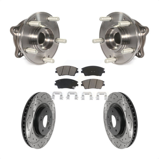 Hub Bearing Assembly Coat Drill Slot Brake Rotor Pads Front Kit For Kia Sportage