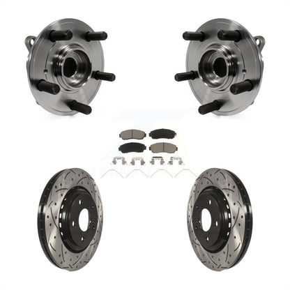 Hub Bearing Drilled Slot Brake Rotor & Pad Front Kit For 2015-2017 Honda Odyssey