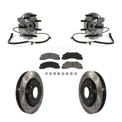 Hub Bearing Assembly Coated Drill Slot Brake Rotor Pads Front Kit For Ford F-150