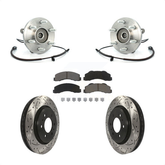 Hub Bearing Coat Drill Slot Brake Rotor Pads Front Kit For Ford F-150 Expedition