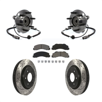Hub Bearing Drilled Slot Brake Rotor Pad Front Kit For Ford F-150 Expedition RWD